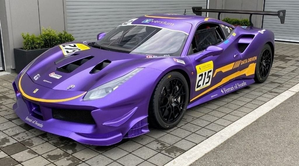 purple ferrari race car